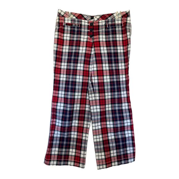 VINTAGE TOMMY HILFIGER woman's size 6 100% cotton plaid academia cropped pants - Picture 11 of 11